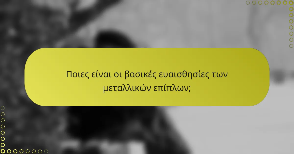 Ποιες είναι οι βασικές ευαισθησίες των μεταλλικών επίπλων;