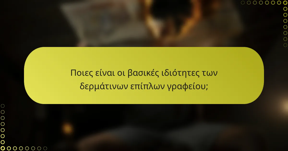 Ποιες είναι οι βασικές ιδιότητες των δερμάτινων επίπλων γραφείου;