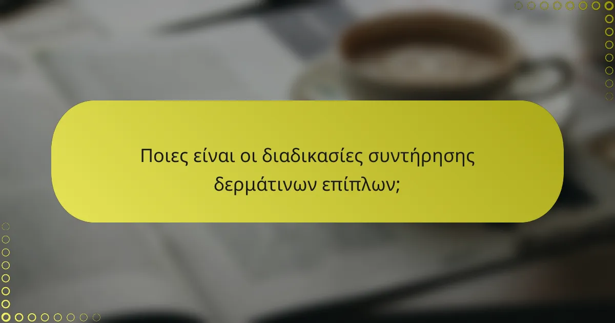 Ποιες είναι οι διαδικασίες συντήρησης δερμάτινων επίπλων;