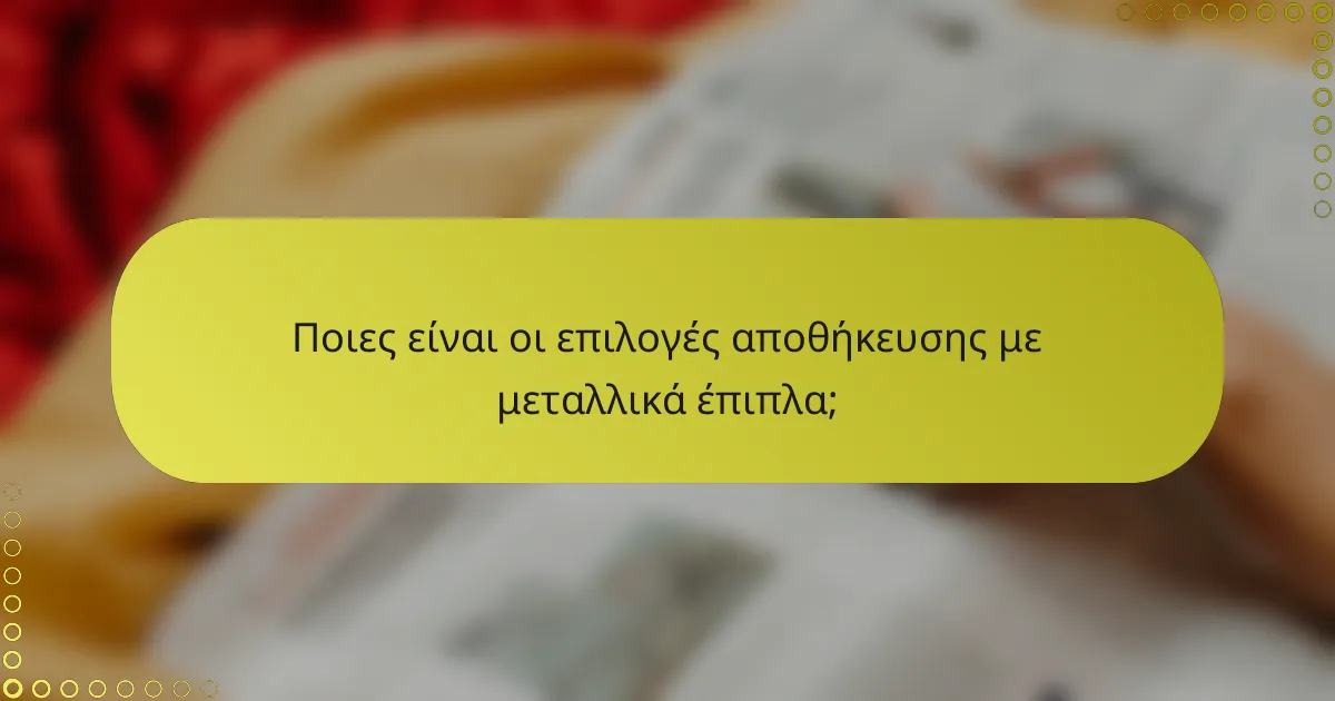 Ποιες είναι οι επιλογές αποθήκευσης με μεταλλικά έπιπλα;