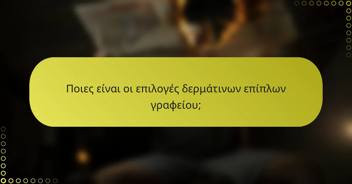 Ποιες είναι οι επιλογές δερμάτινων επίπλων γραφείου;