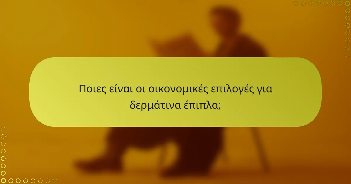 Ποιες είναι οι οικονομικές επιλογές για δερμάτινα έπιπλα;