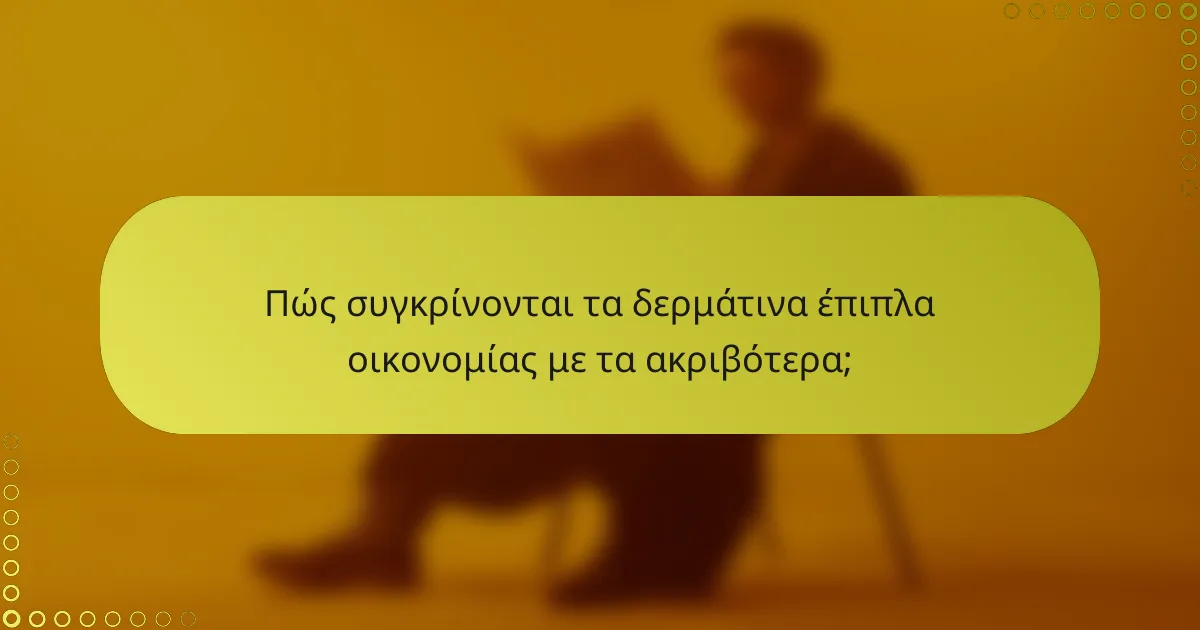 Πώς συγκρίνονται τα δερμάτινα έπιπλα οικονομίας με τα ακριβότερα;